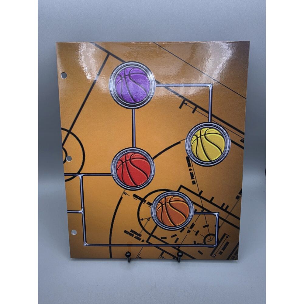 Vintage Basketball Portfolio Pocket Folder Court & Plays Fantasy Basketball